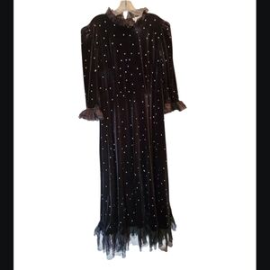 Sun fere Black Velvet Maxi Dress